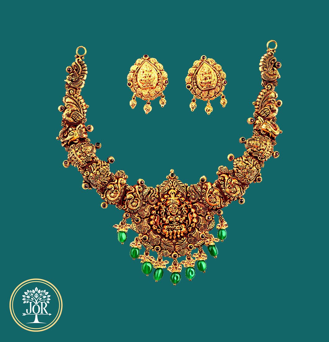 Heritage Bloom Antique Gold Bridal Set